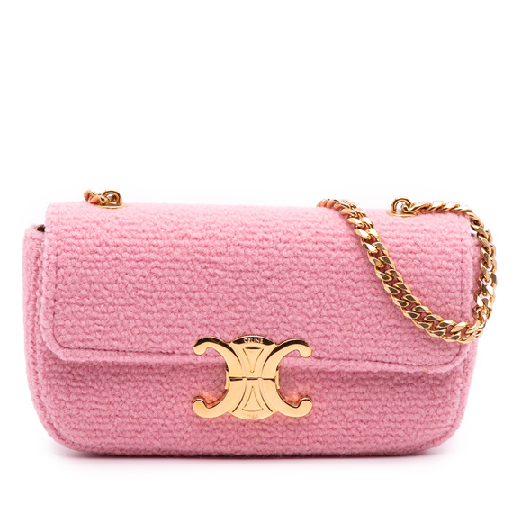 Pre-Loved Celine Tweed Claude Chain Shoulder Bag - Picture 1 of 11